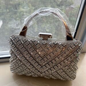 Elegant Silver Clutch Bag